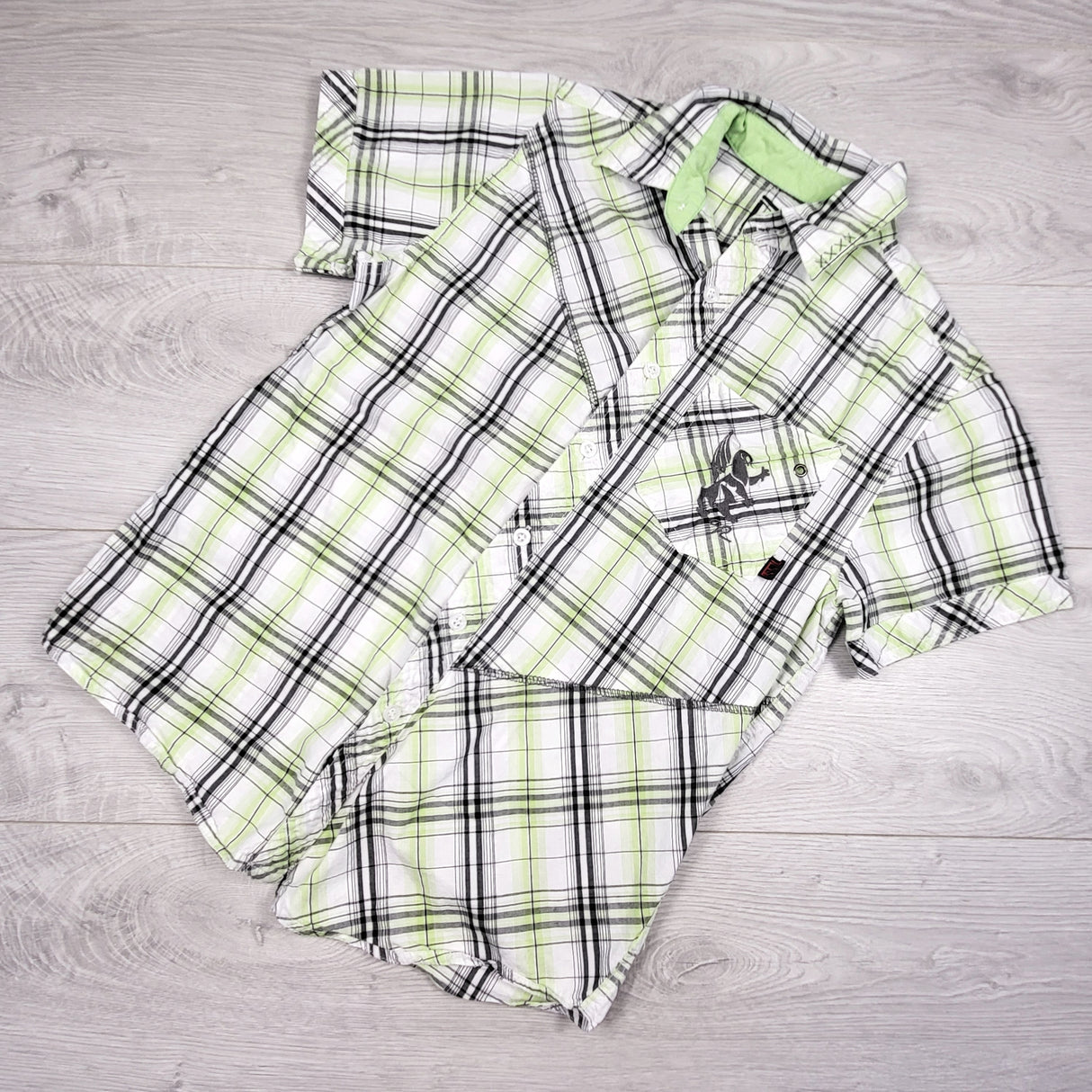 Extreme Zone plaid button down shirt. Size 7/8