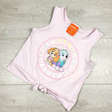 Pink Paw Patrol knotted tank top. Size 5T - AS IS