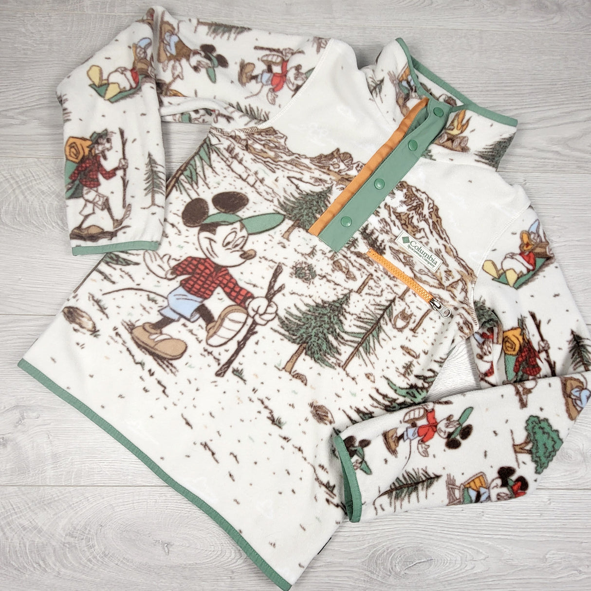 Columbia x Disney Mickey Mouse half snap fleece pullover. Size 10/12 - retailed for $150 new