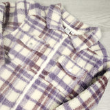 Deux Par Deux sherpa plaid overshirt / shacket. Size 8
