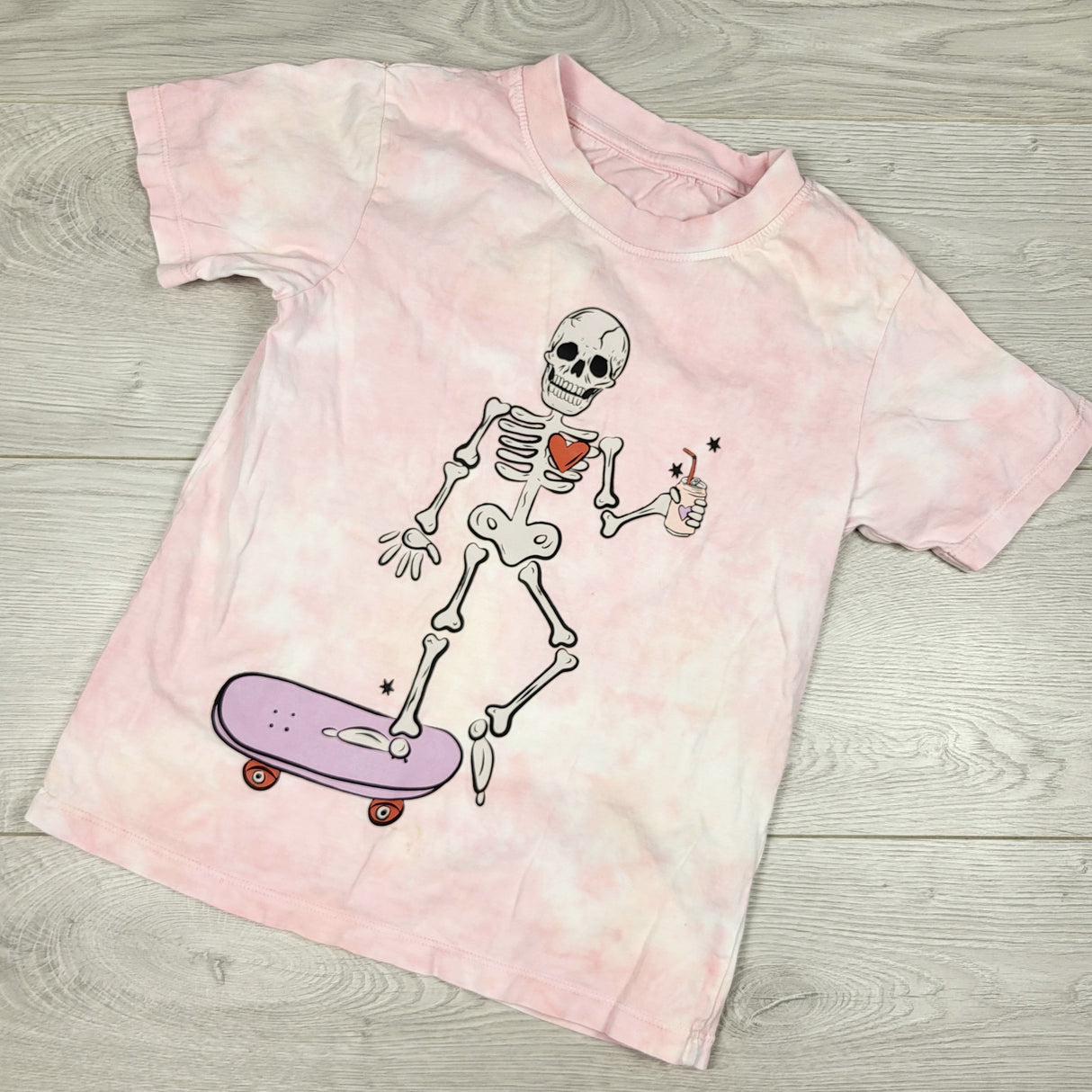 Nora Madison skateboarding skeleton t-shirt. Size 5T