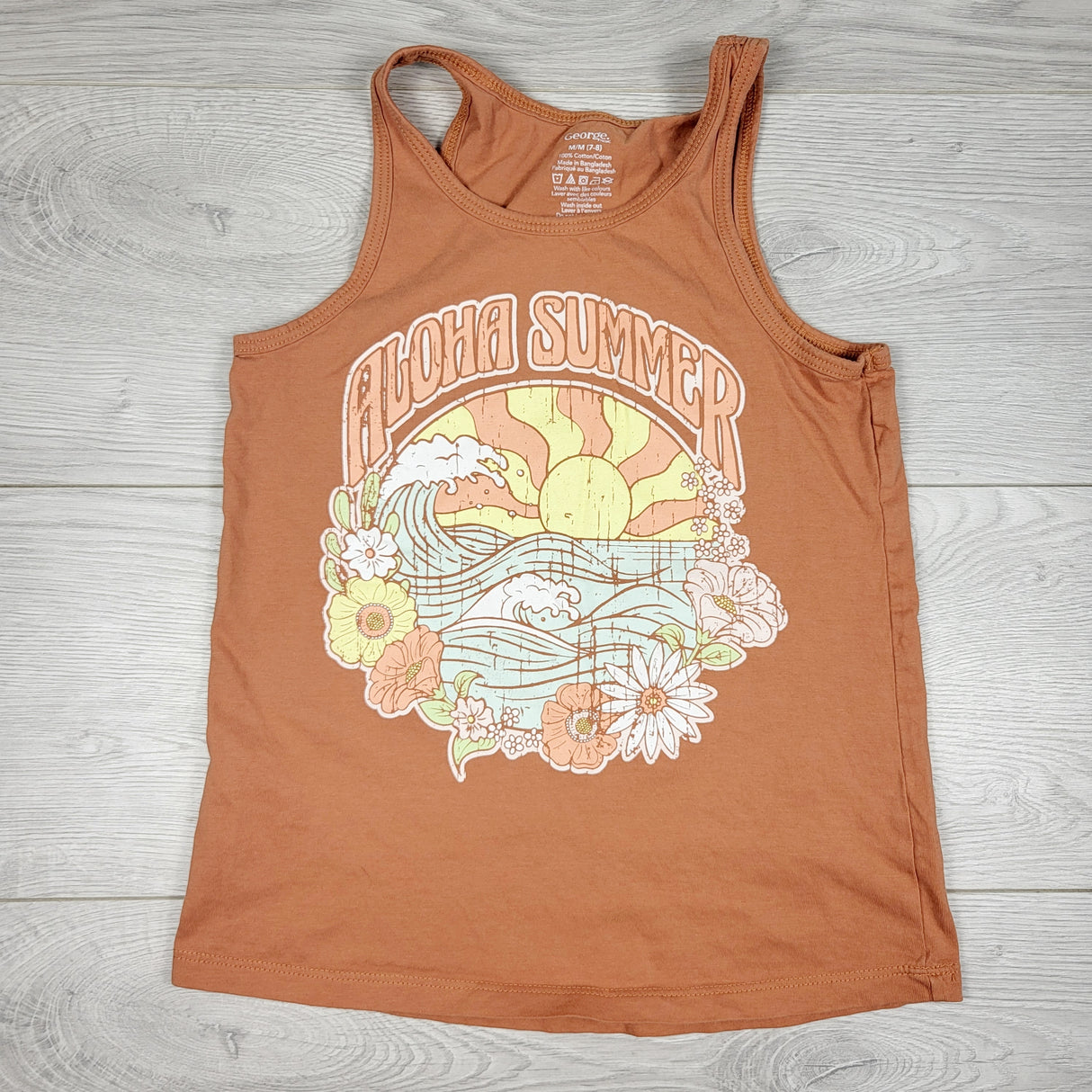 George tank distressed "Aloha Summer" tank top. Size 7/8