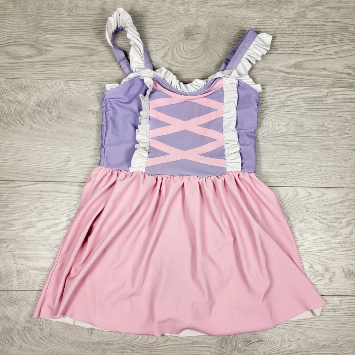 Rapunzel themed swimsuit / dress. Size 4T