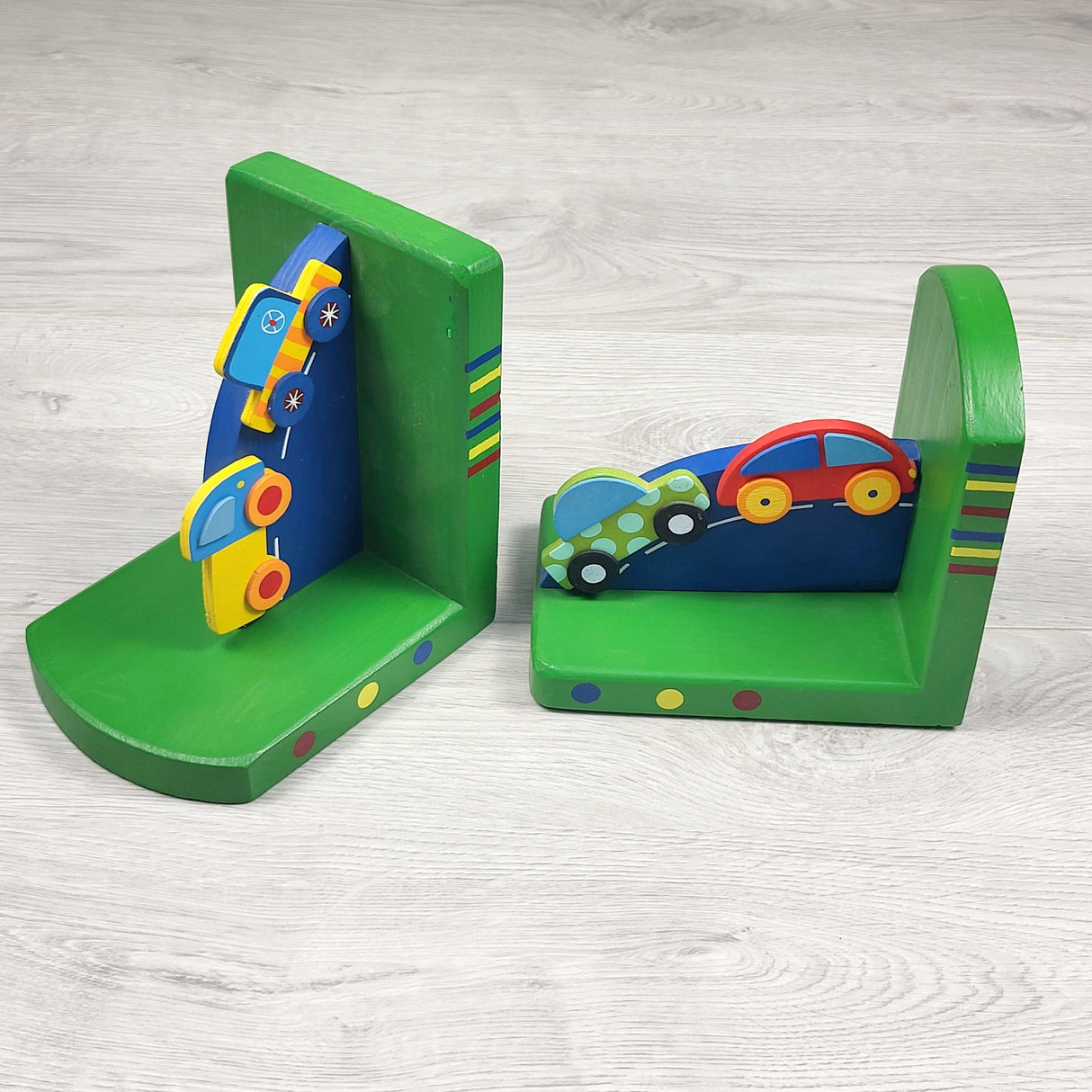 Wooden bookends (sorry, no shipping)