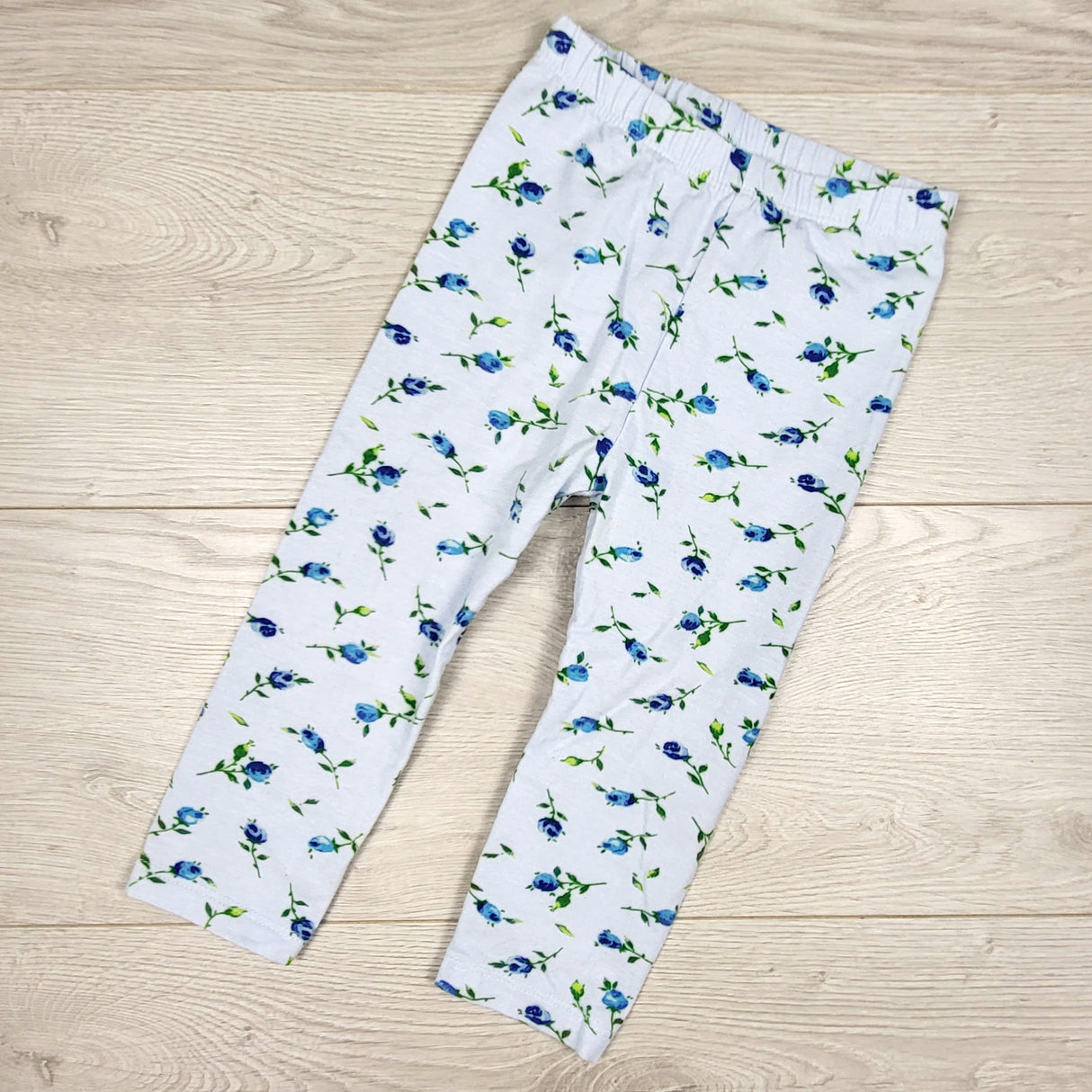 Bundles blue floral print leggings. Size 12-18 months