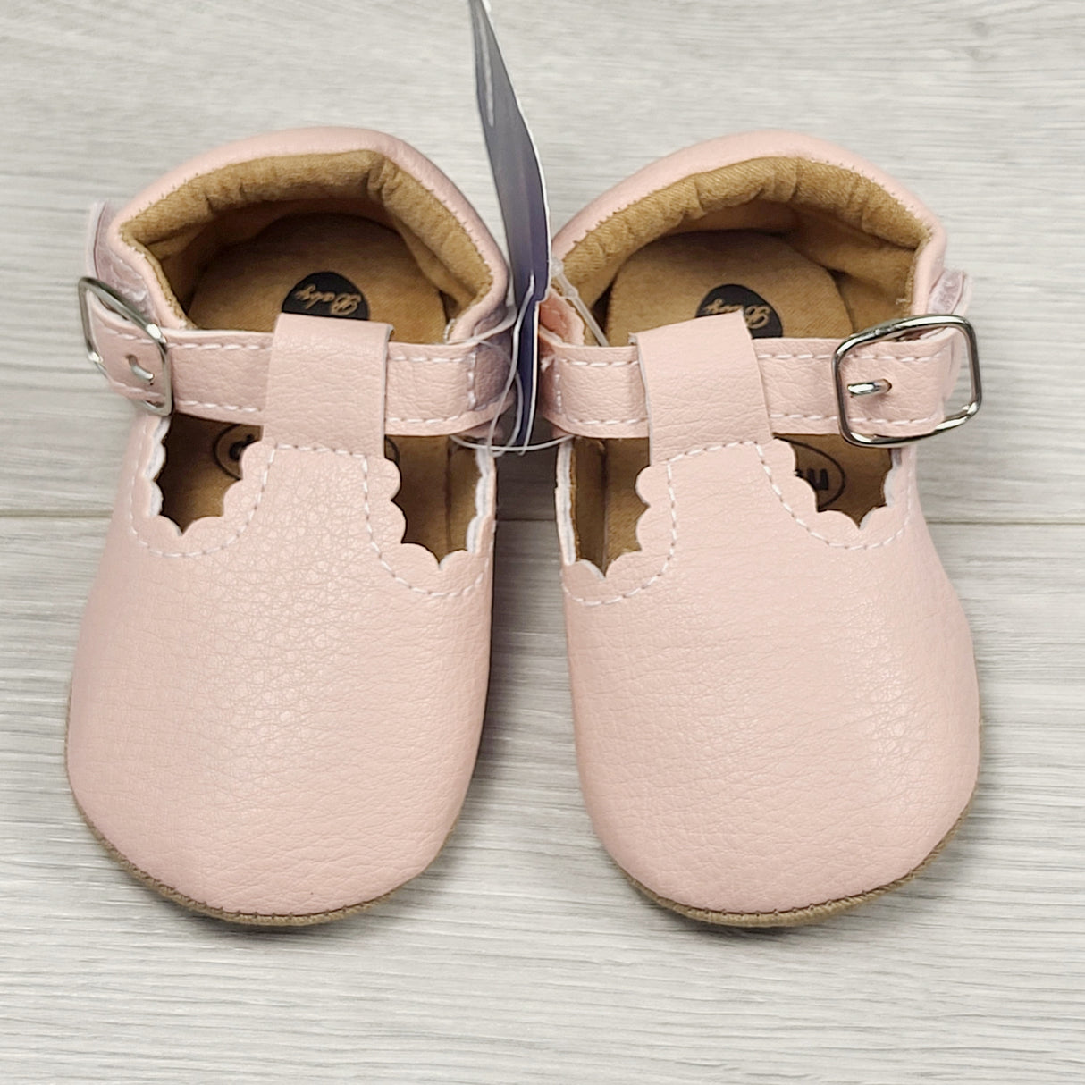 NEW - Myggpp pink soft soled shoes with rubber soles. Size 6-12 months