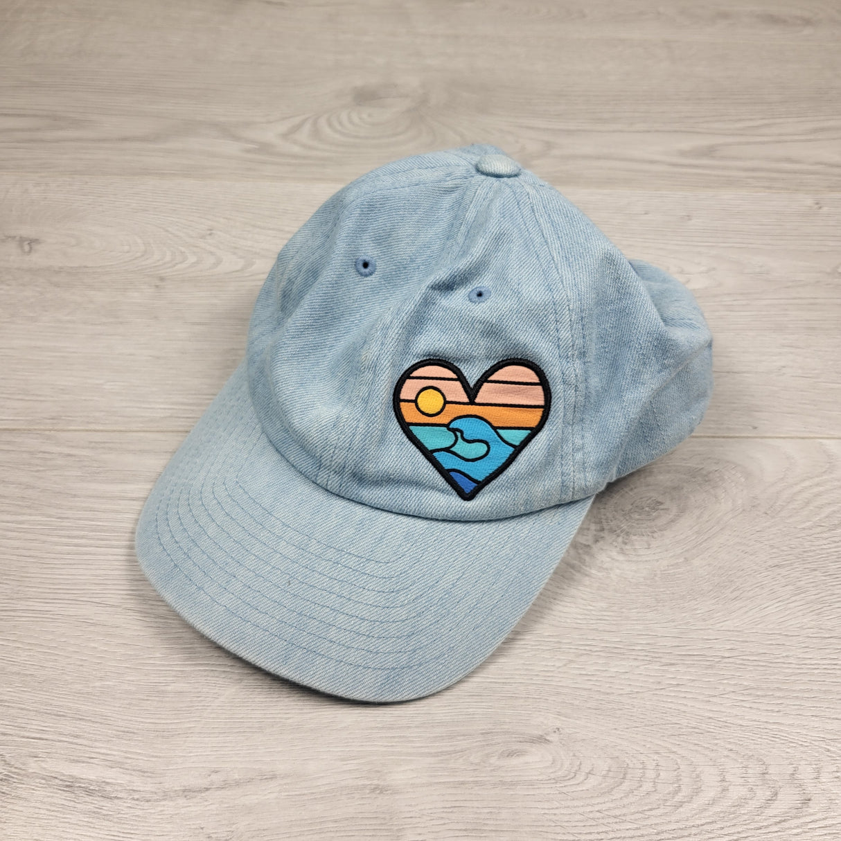Ripzone denim adjustable cap with heart. One size fits all