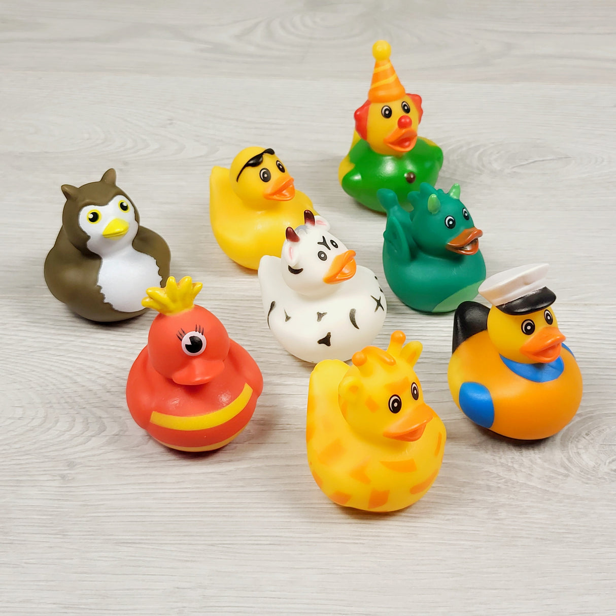 Lot of small rubber ducky toys