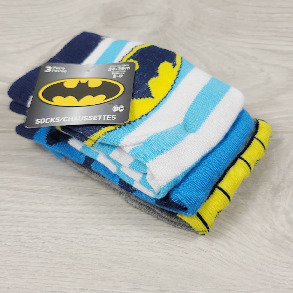 NEW - Batman 3-pair of socks. Size 5 to 8 shoe size