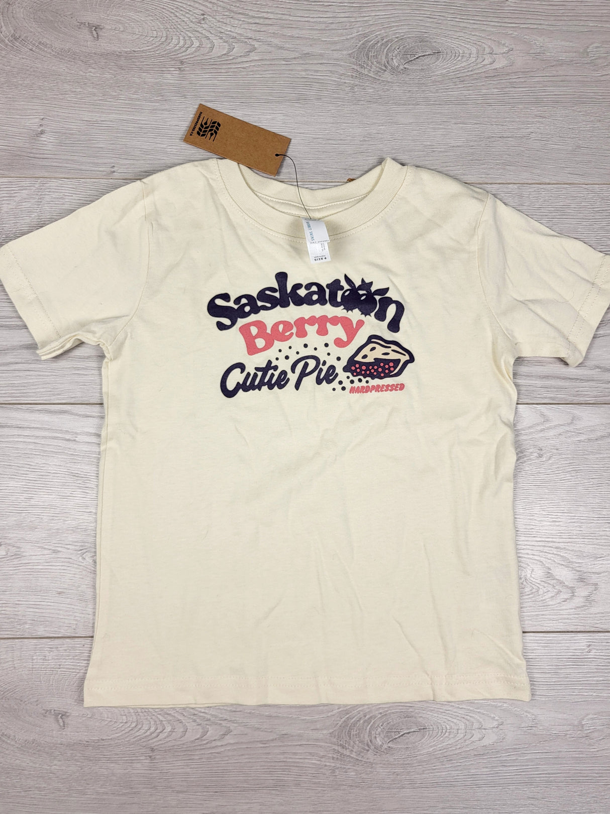 NEW - Hardpressed Print Studio Saskatoon Berry t-shirt. Size 4T