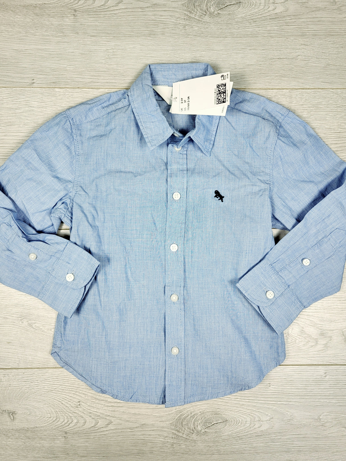 NEW - H and M blue button down shirt. Size 2/3T