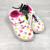Joe white canvas shoes with hearts. Size 7 - AS IS