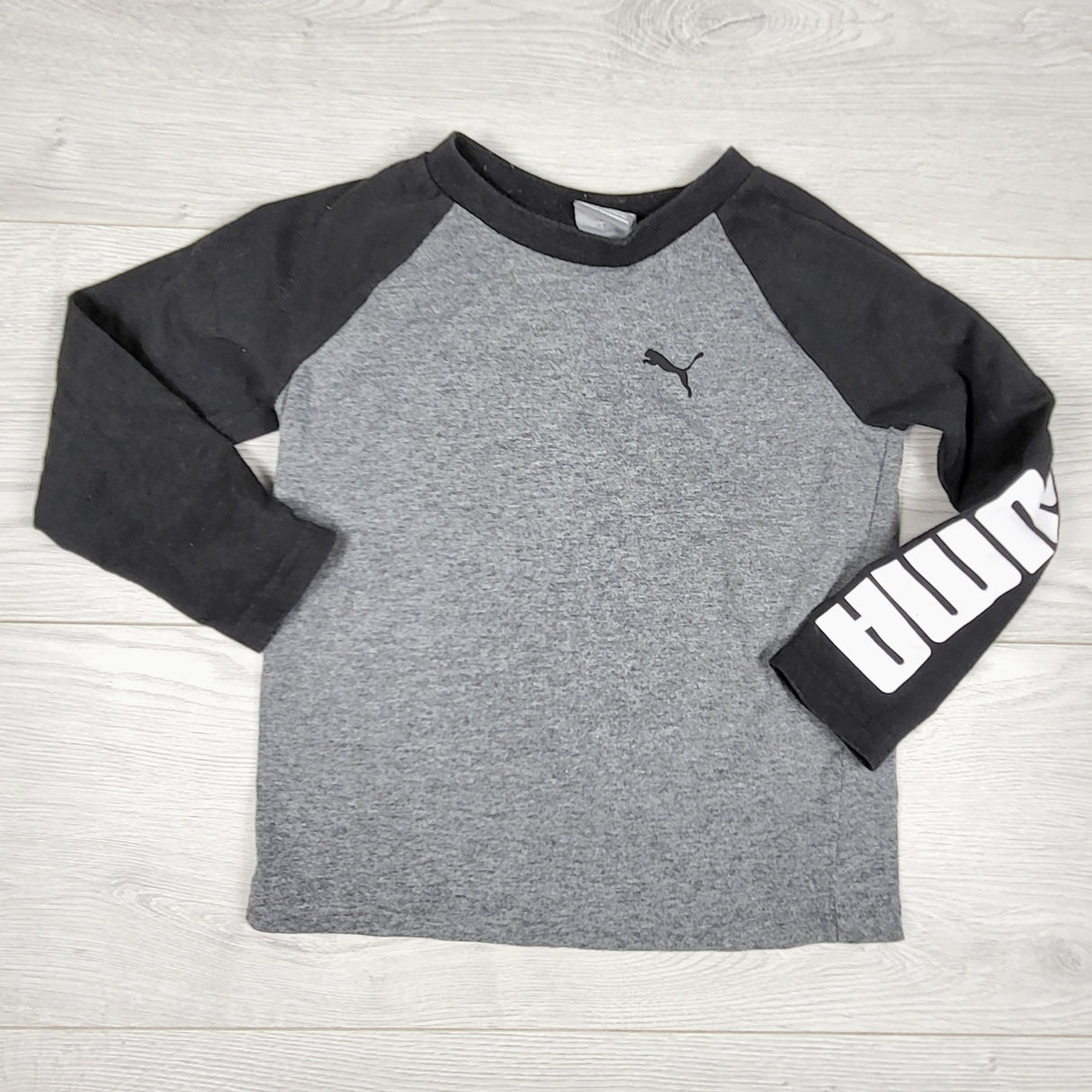 Puma grey and black raglan top. Size 3T