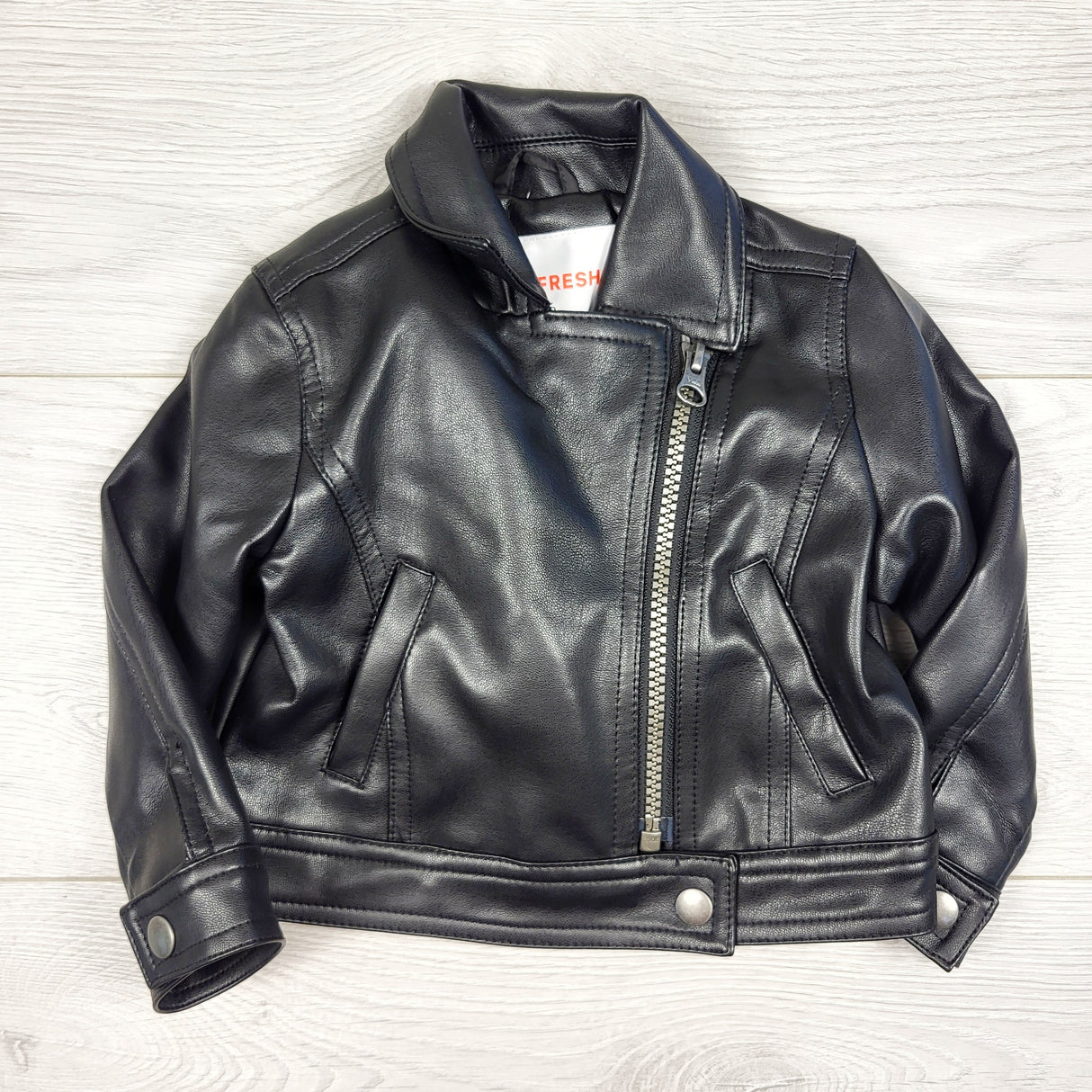 Joe black faux leather motorcycle jacket. Size 6-12 months