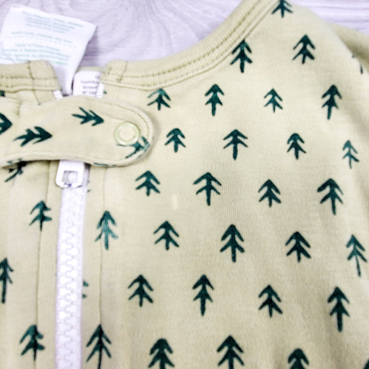 Parade Organics green organic cotton sleep sack with trees. Size 6-12 months - AS IS