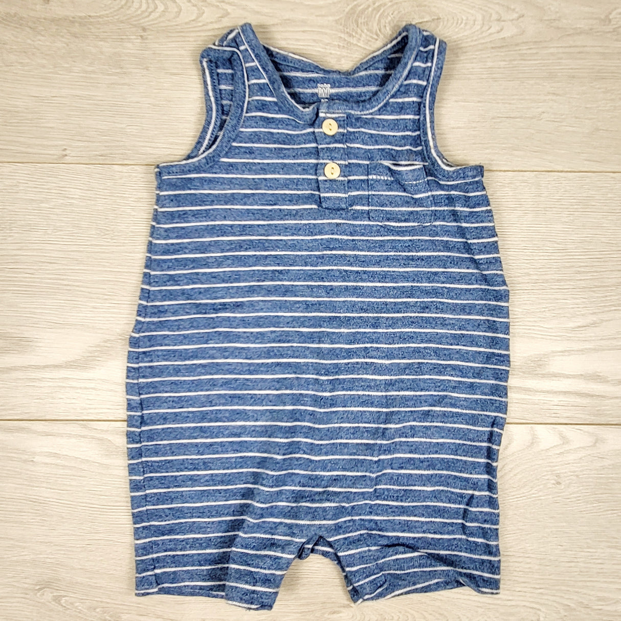 Gap blue striped knit tank romper. Size 6-12 months