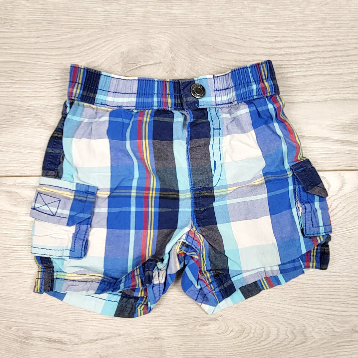 George blue plaid shorts. Size 3 months