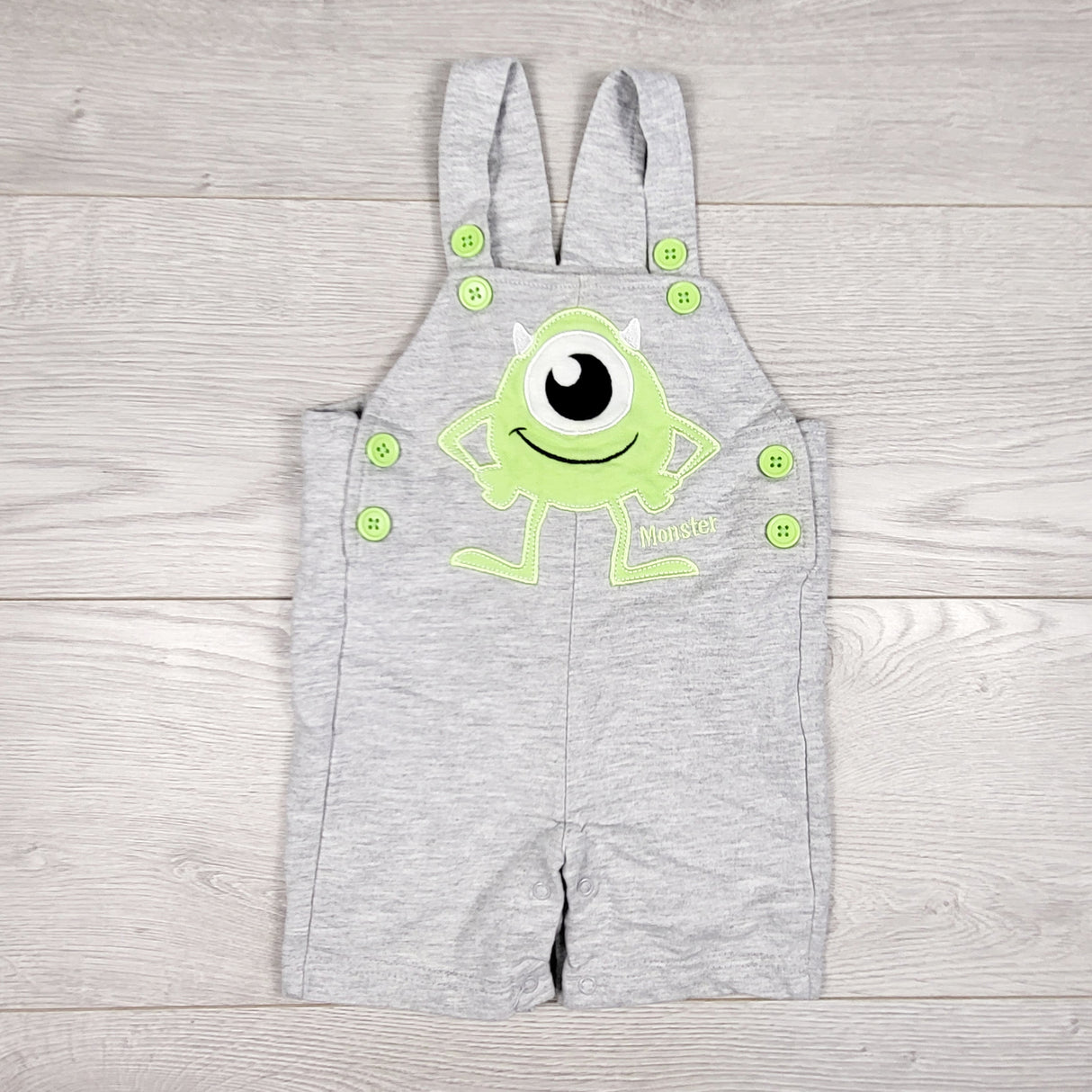 Disney grey Monsters Inc overalls. Size 6 months