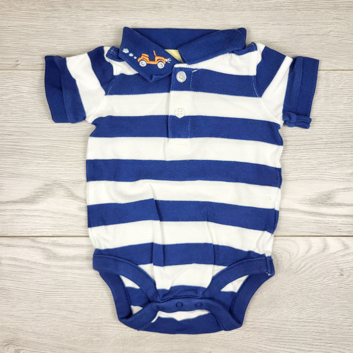 Gap blue striped polo bodysuit. Size 3-6 months