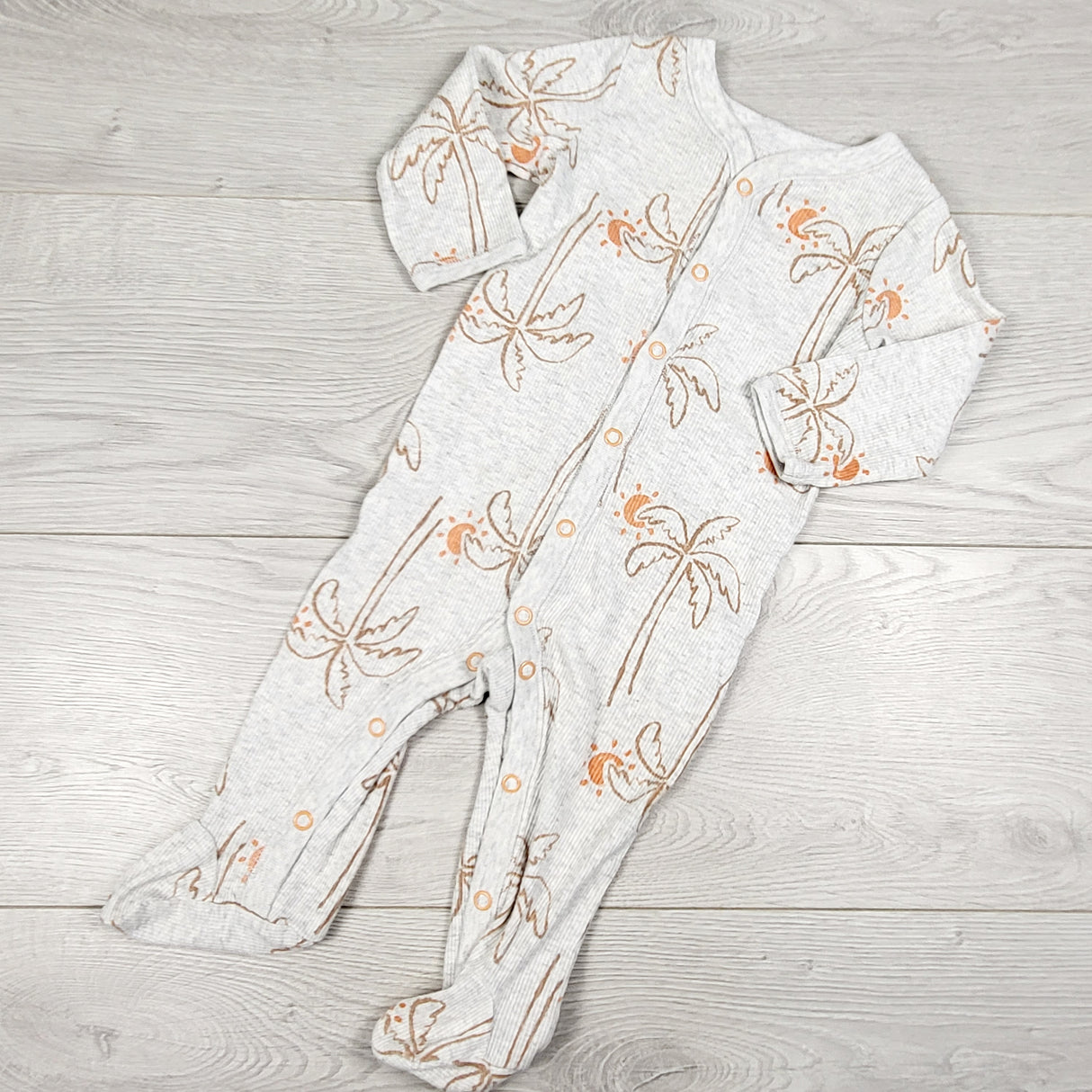 Carters grey striped palm tree sleeper. Size 6 months