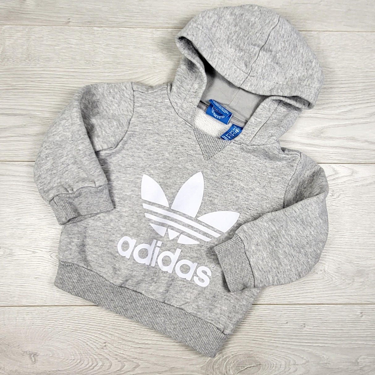 Adidas light grey pullover hoodie. Size 9 months