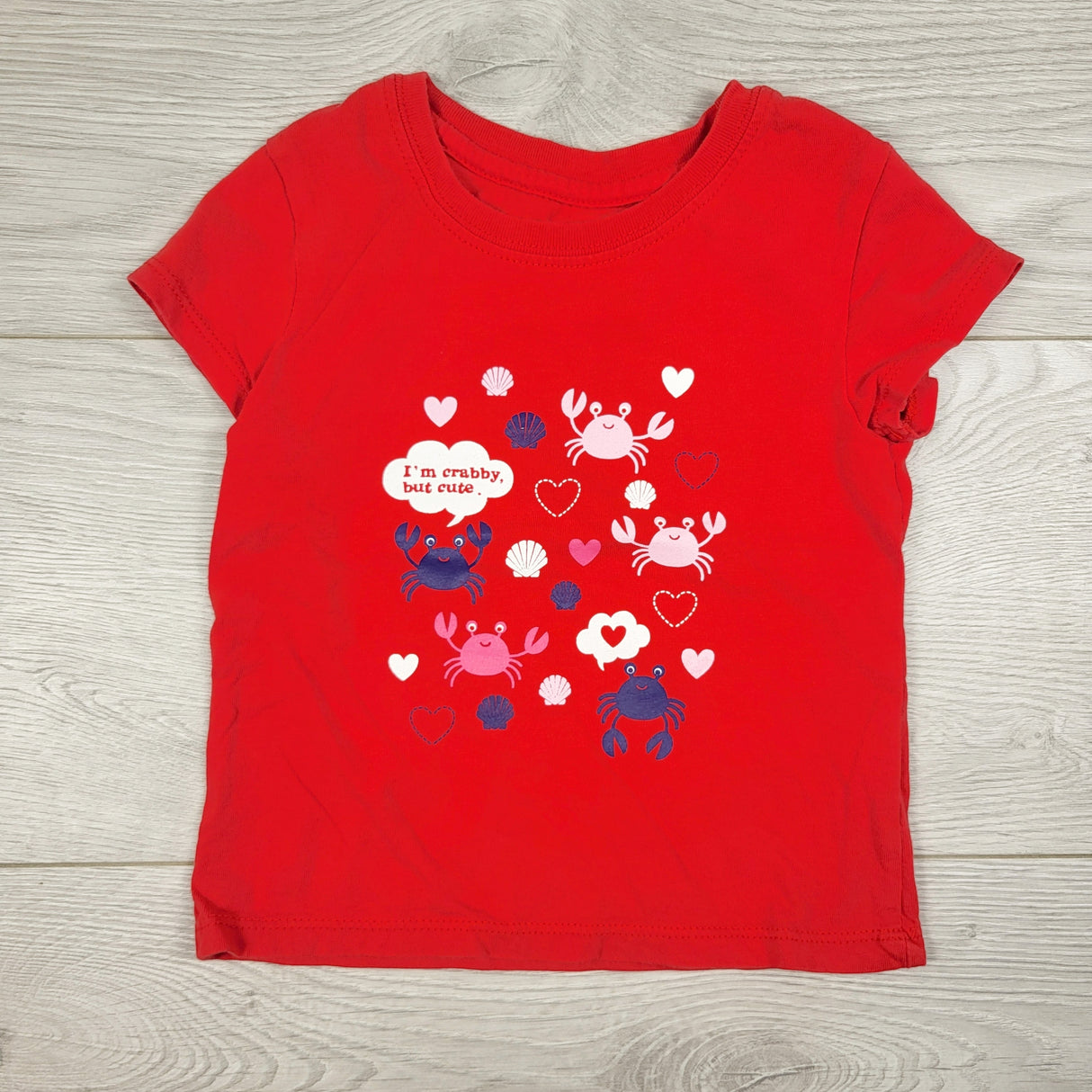 Joe red "Cute But Crabby" t-shirt. Size 1 Year