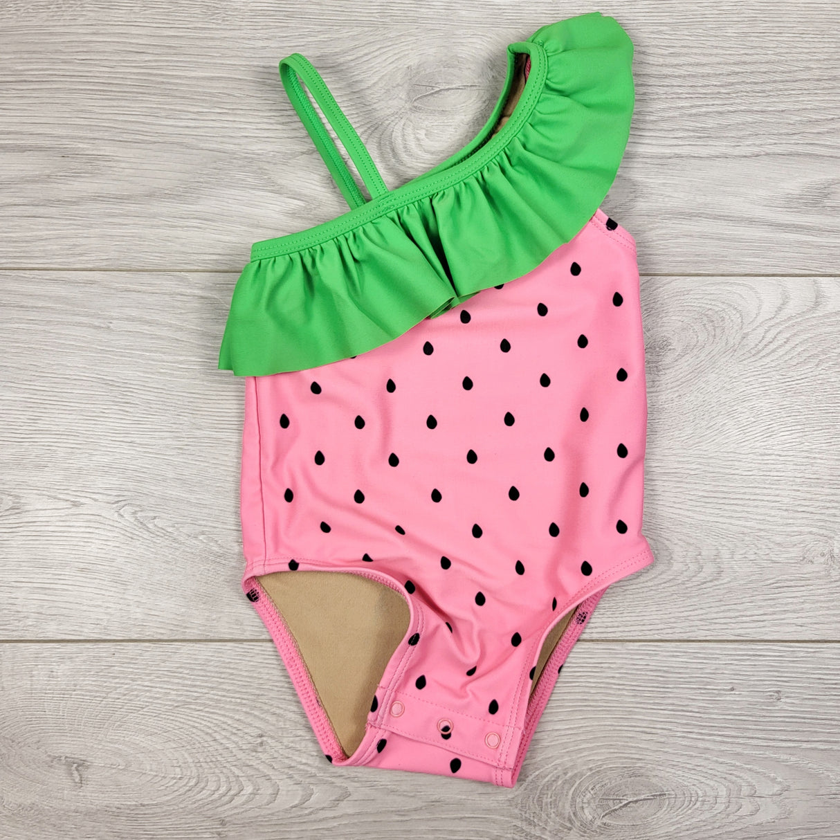 Old Navy one piece strawberry swimsuit. Size 6-12 months