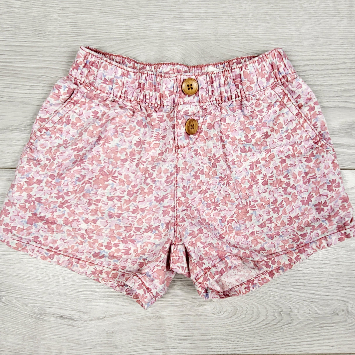 Oshkosh pink floral print line blend shorts. Size 4T