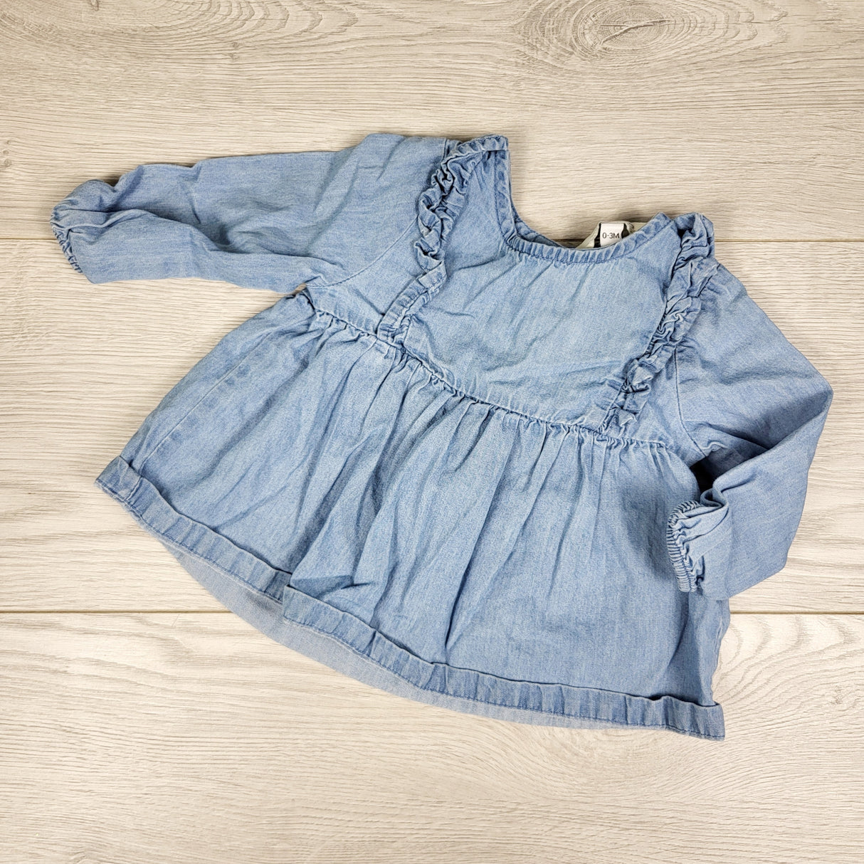George denim look ruffle top. Size 0-3 months