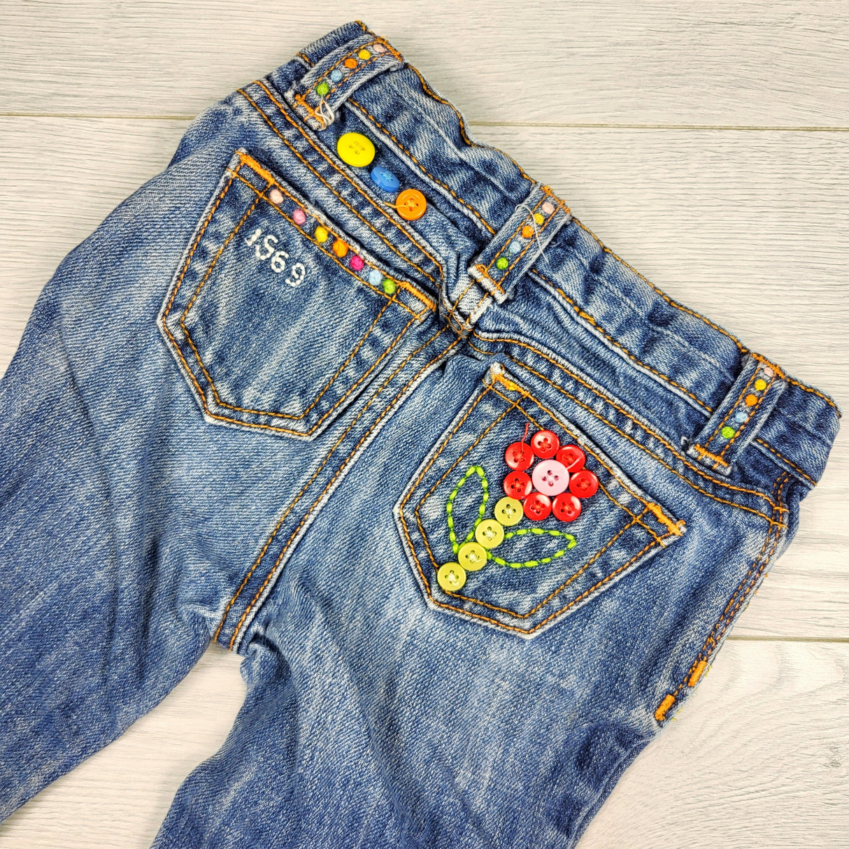 Vintage Gap 2006 embroidered and embellished boot cut jeans. Size 18-24 months