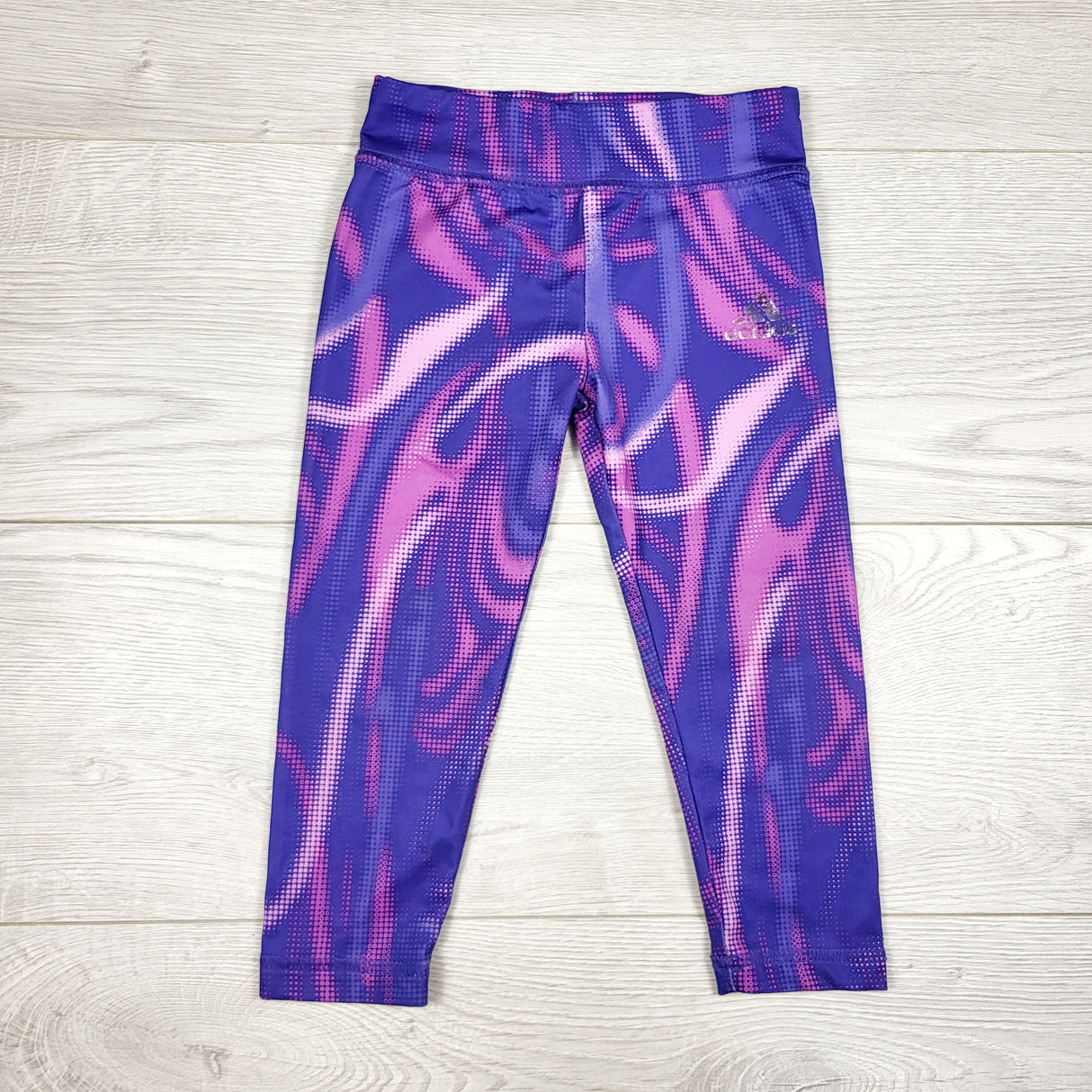 Adidas purple patterned active leggings. Size 24 months