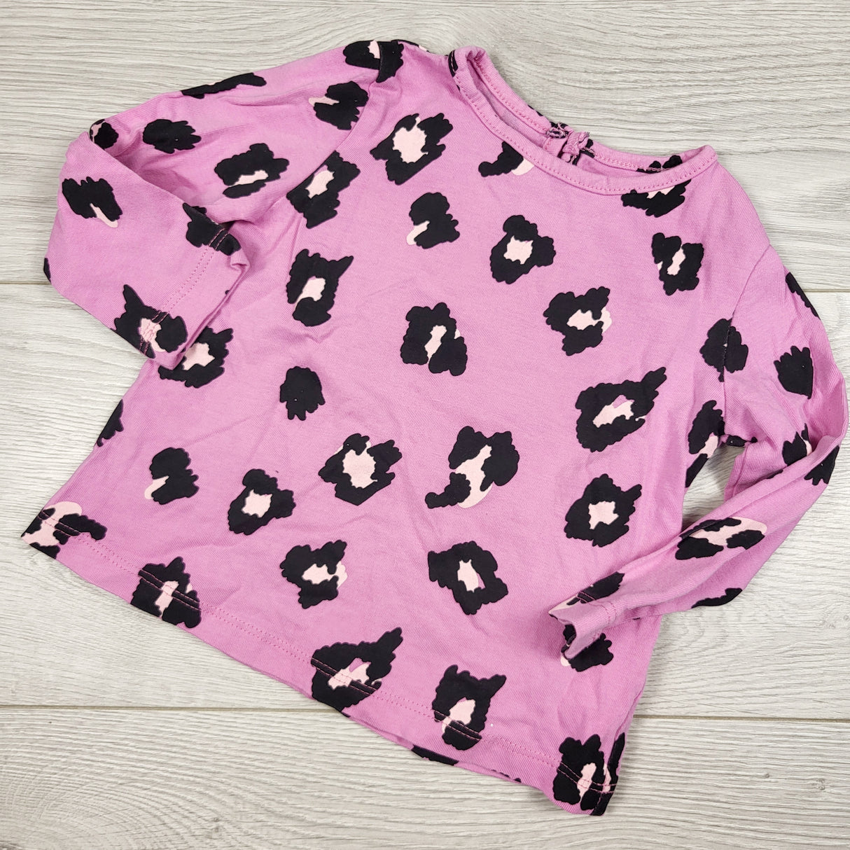 Joe pink leopard print top. Size 6-12 months
