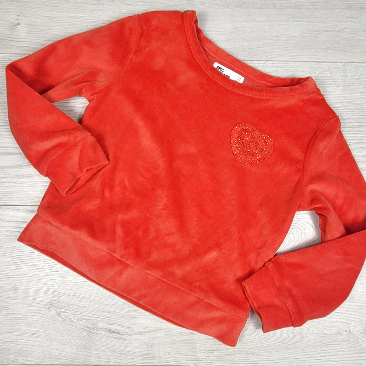Epic Threads red velour top with tulle heart. Size 2T