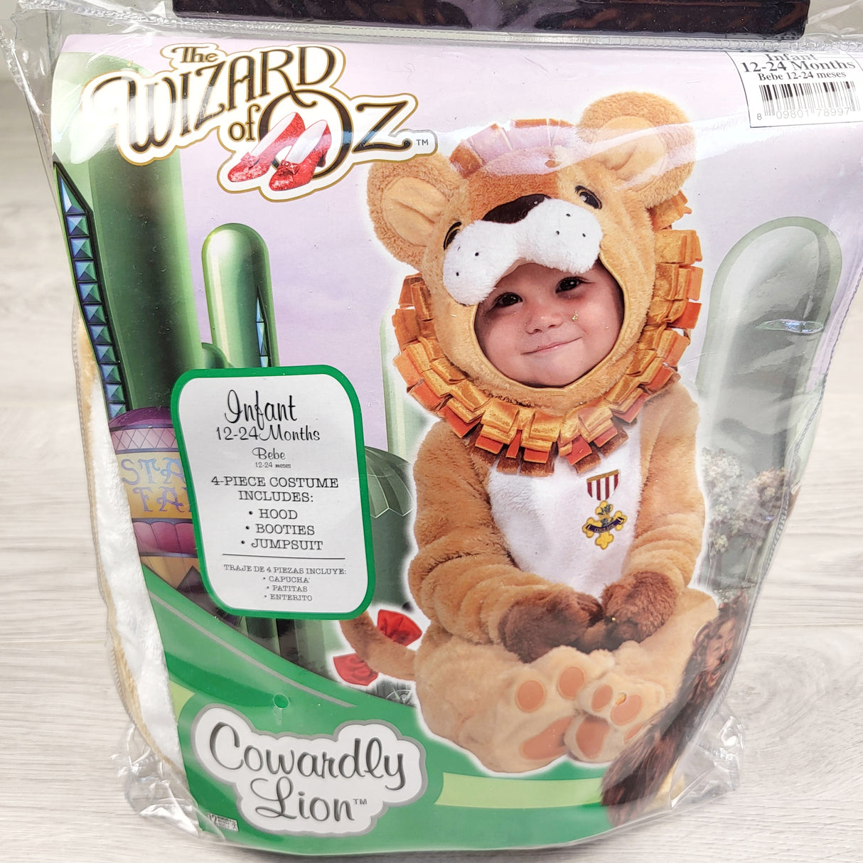 NEW - The Wizard of Oz: Cowardly Lion Infant Costume. Size 12-24 months
