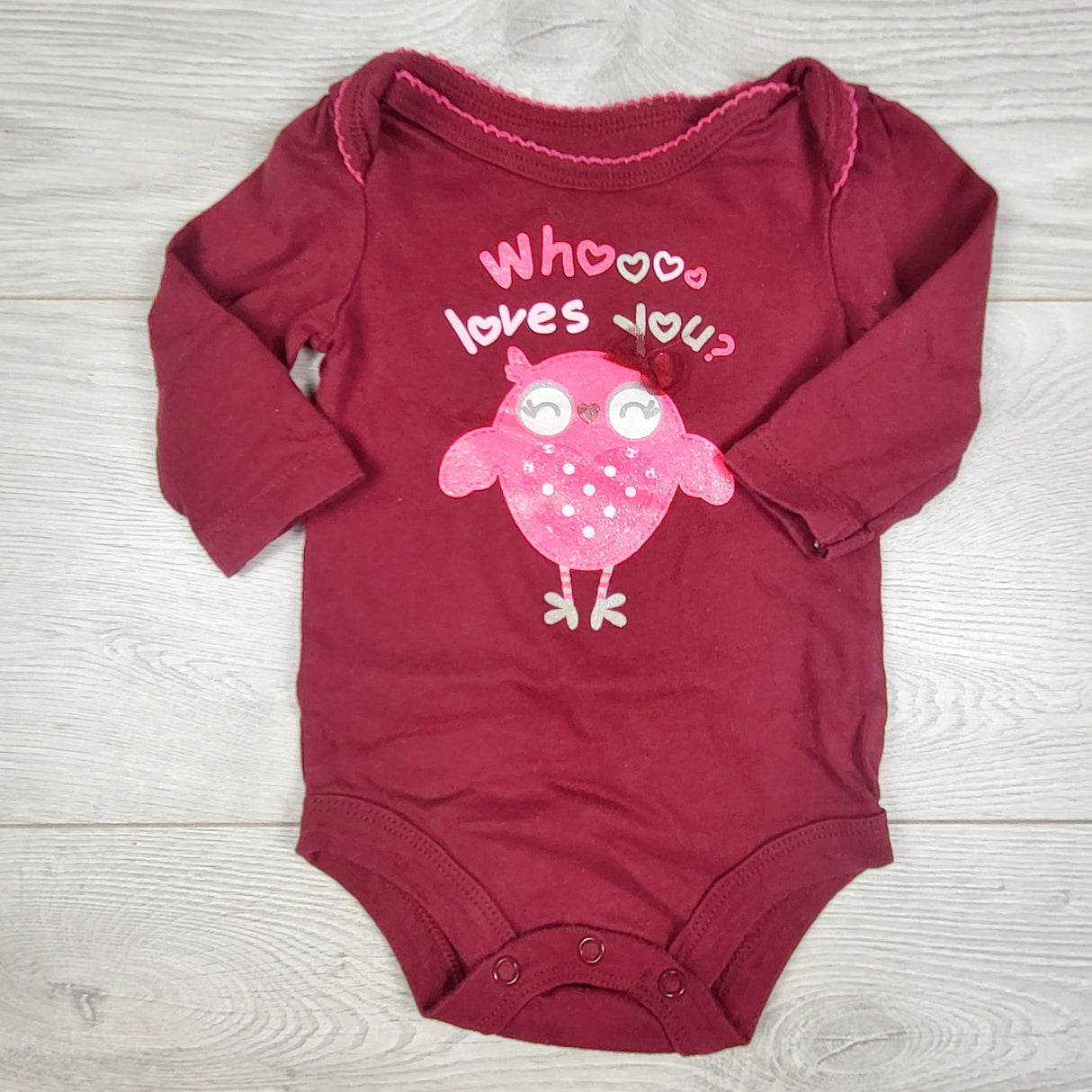 George burgundy "Who Love You" bodysuit. Size 0-3 months