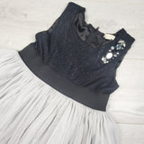 Children's Place black and silver special occasion dress with sparkles. Size 6X/7