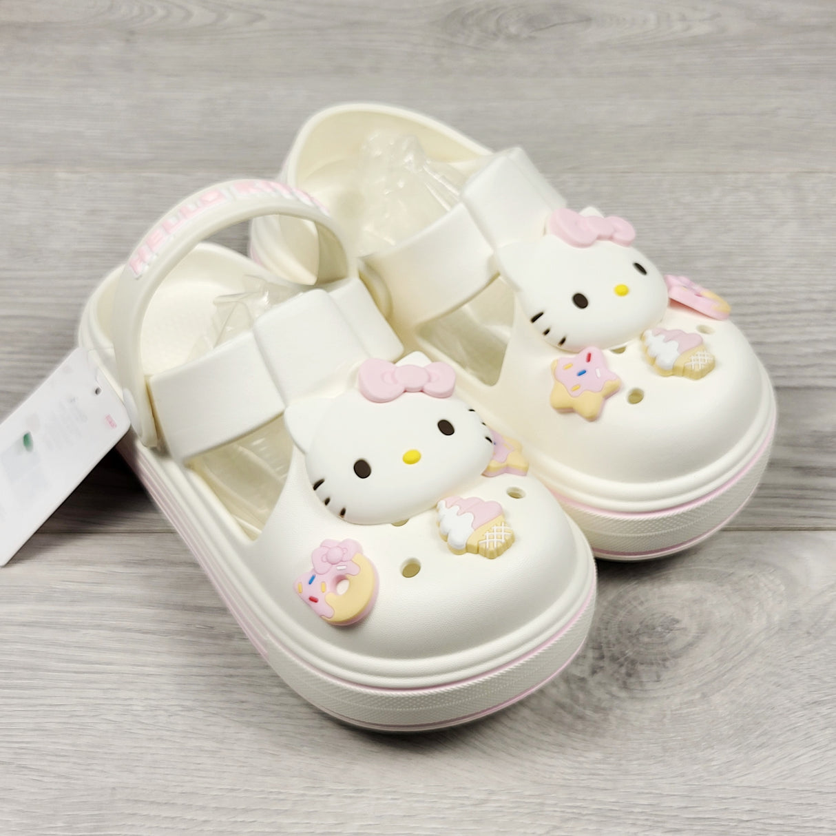 NEW - Hello Kitty white platform clogs. Size like a 12