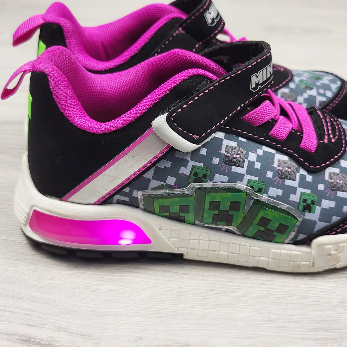 Minecraft light-up running shoes. Size 12