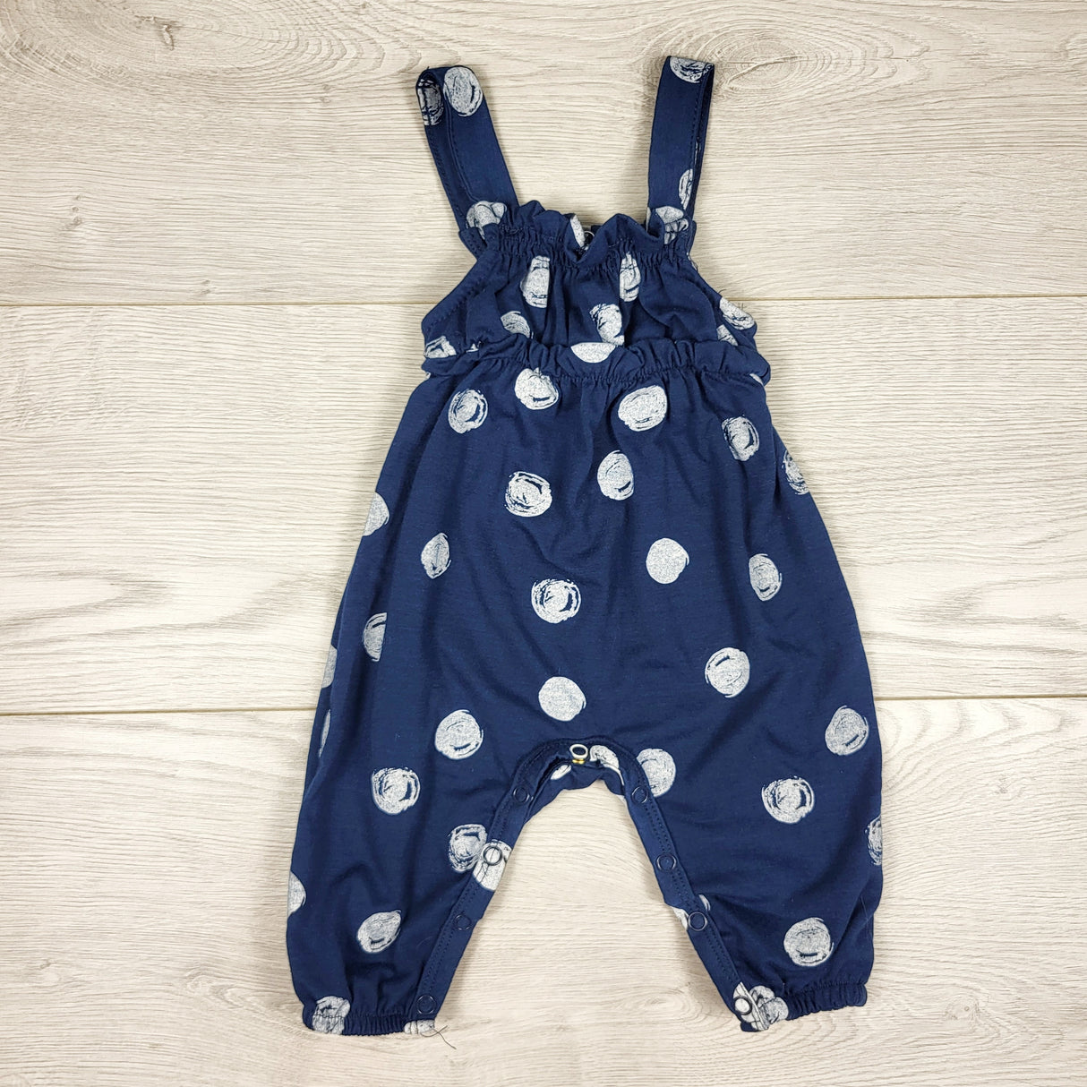 Jessica Simpson blue polka dot romper. Size 0-3 months