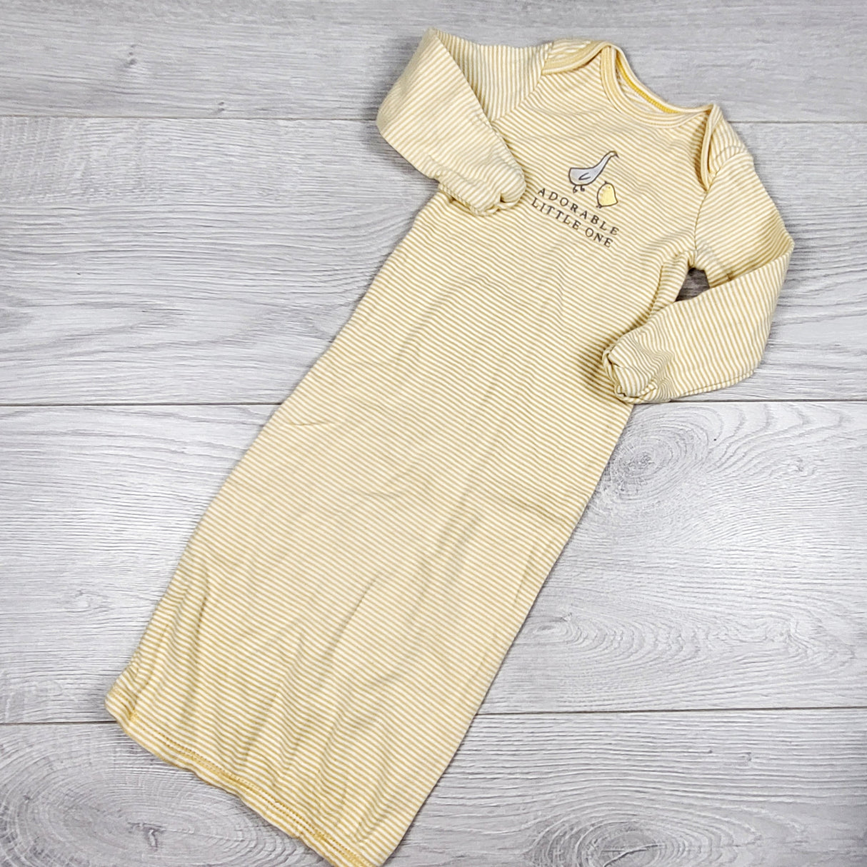 Carters yellow striped sleep gown. Size 3 months