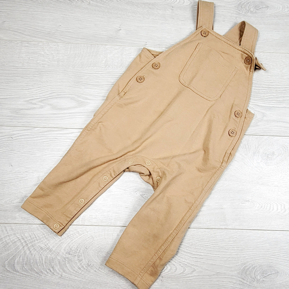 Joe tan cotton overalls. Size 12-18 months
