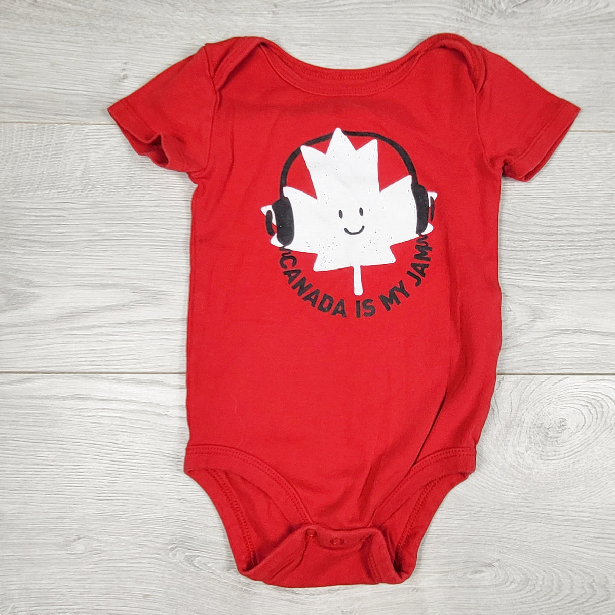 Joe red "Canada is My Jam" bodysuit. Size 12-18 months