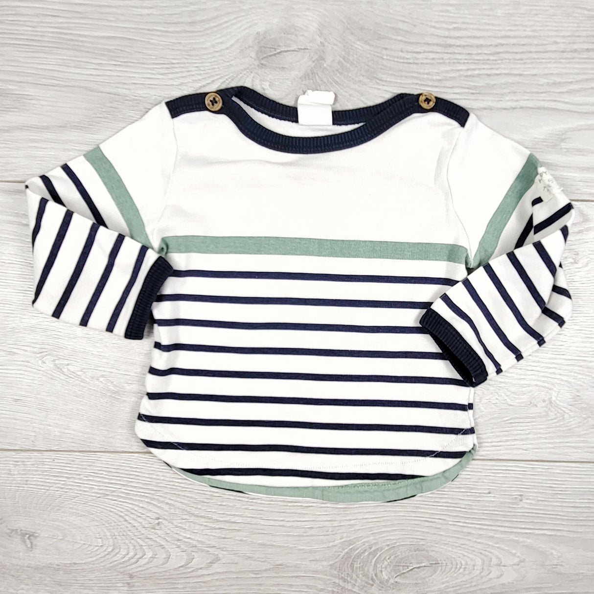 H and M striped knit organic cotton top. Size 4-6 months