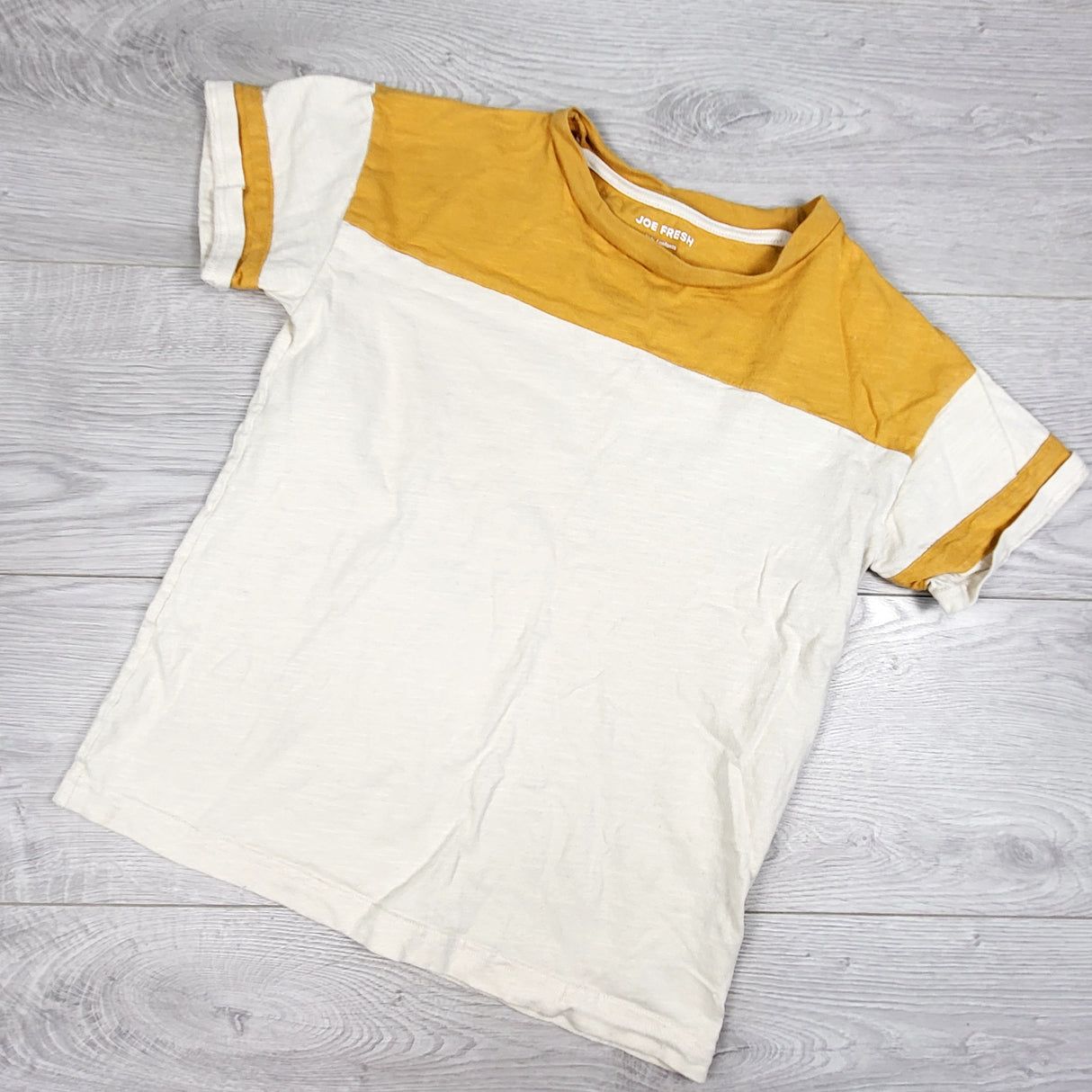 Joe beige and yellow t-shirt. Size 7/8