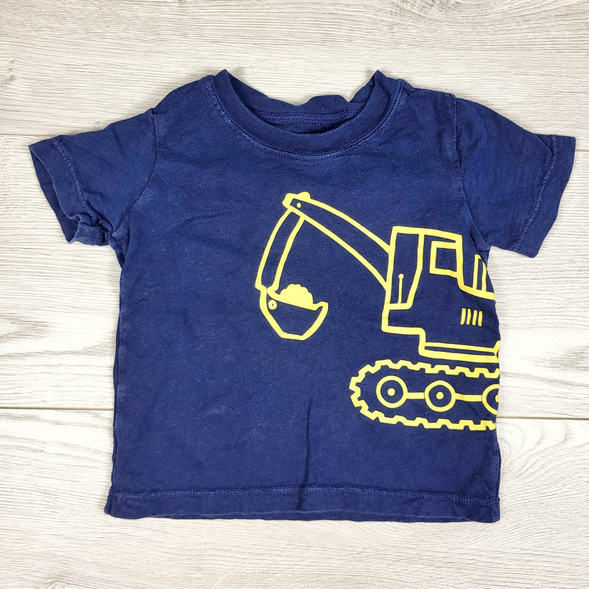 Carters navy t-shirt with digger. Size 18 months
