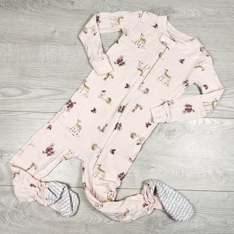 Carters pink "Purely Soft" bamboo FEEL sleeper with deer. Size 24 months