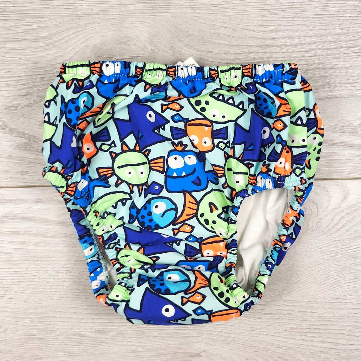 Sea Me Swim reusable swim diaper with fish. Size 18-24 months