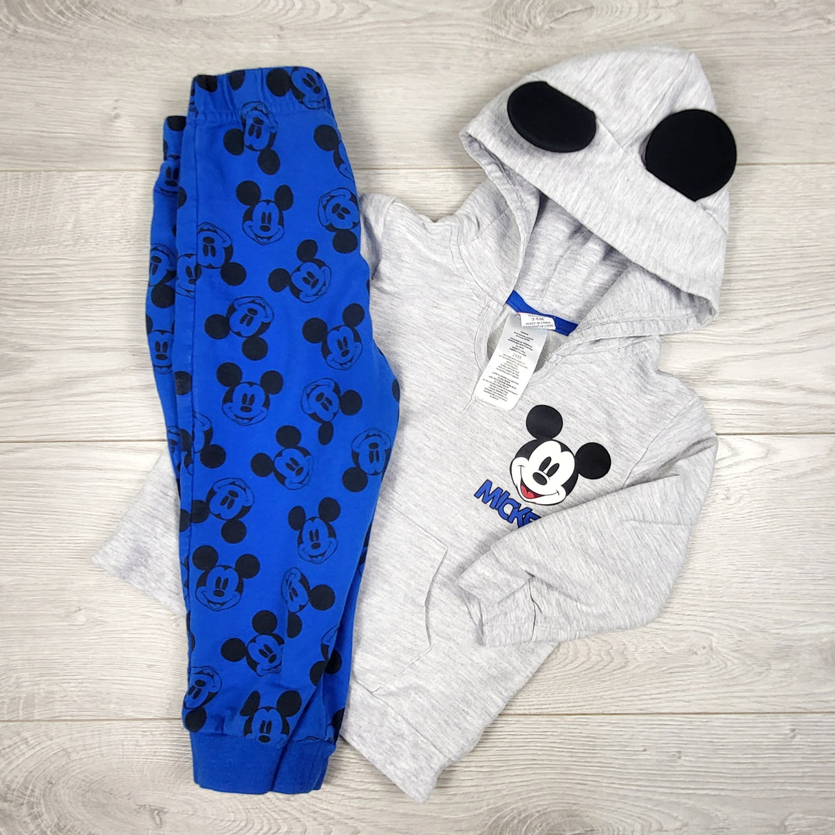 Disney blue and grey 2pc Mickey Mouse hoodie set. Size 24 months