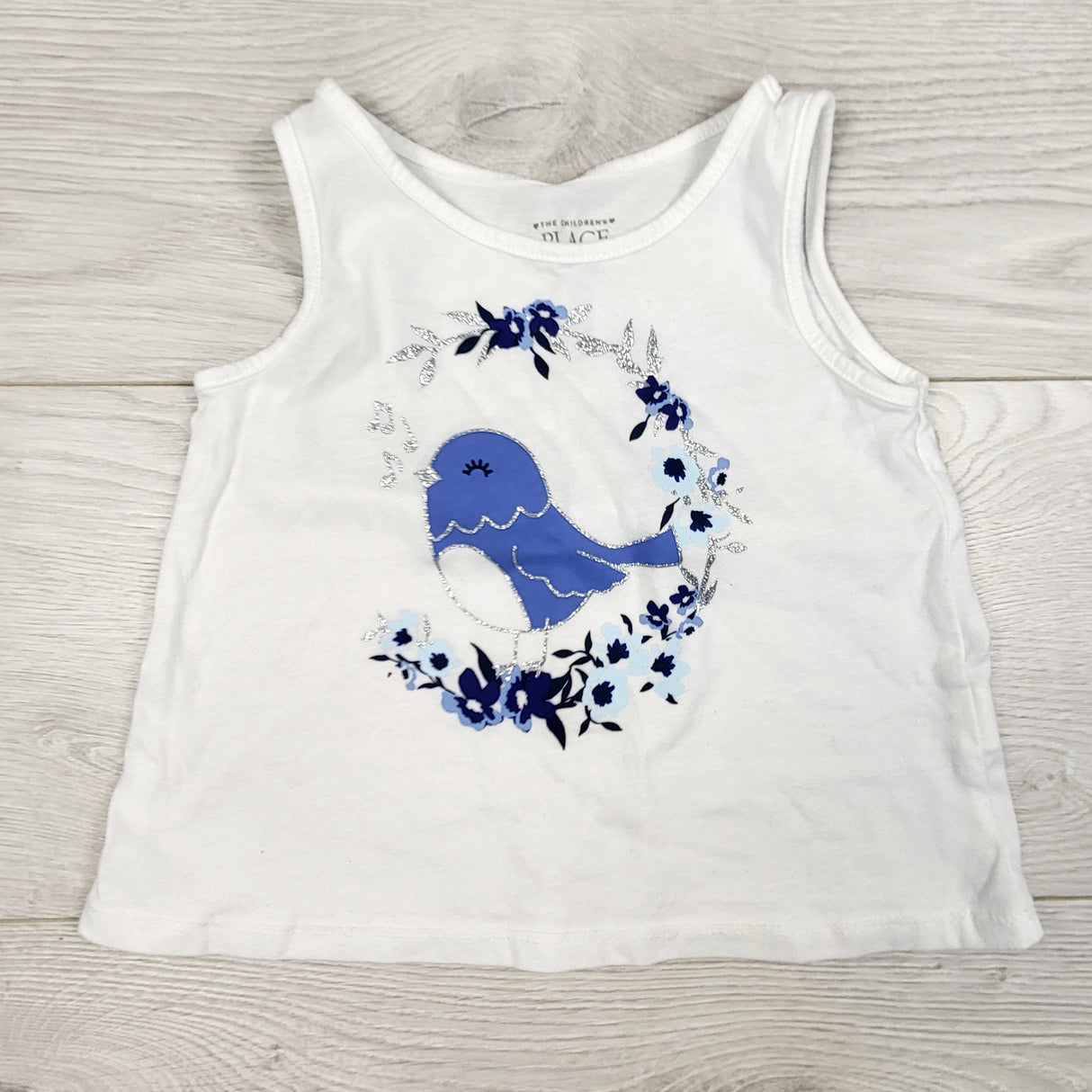 Children's Place white tank top with bird. Size 18-24 months