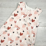 Loulou Lollipop pink sleep sack with hearts. Size 18-36 months